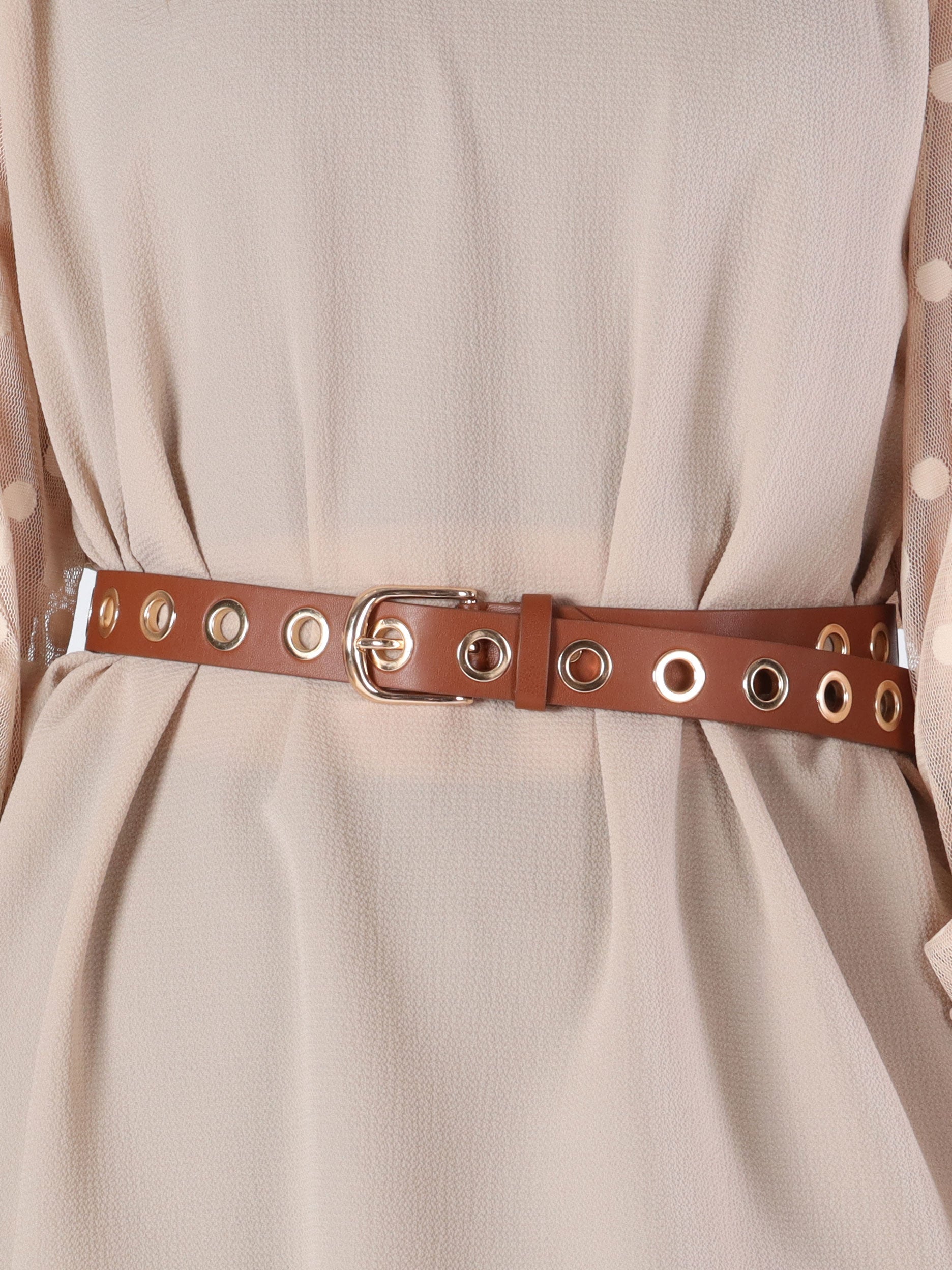 Jamila - Svart bälte med gulddetaljer och spänne